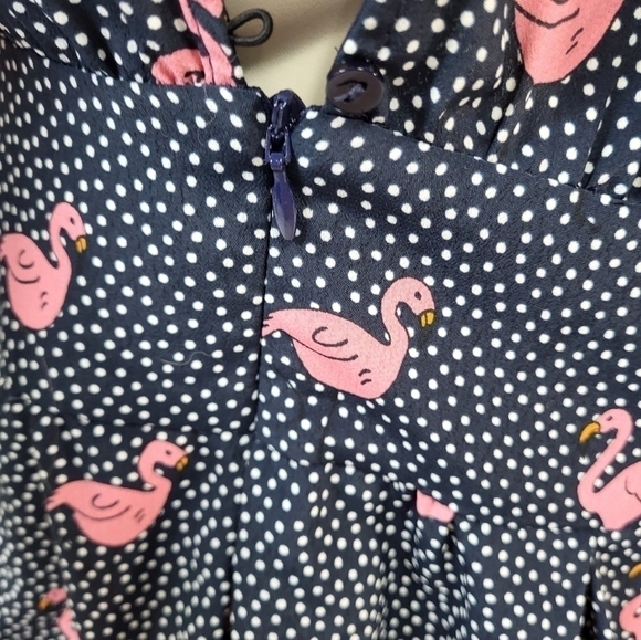 Zara Basic Denim Flamingo Romper - Picture 4 of 6